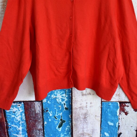 Women's Old Navy SoSoft Crop Cardigan Sweater Long Sleeve SIZE 3X Auburn NEW - Picture 4 of 9